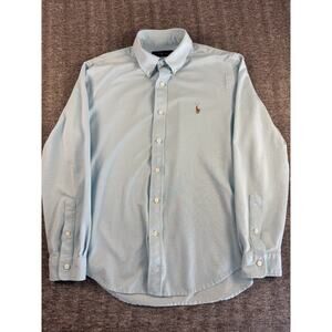 Mens Baby Blue Oxford Ralph Lauren Button Down Longsleeve Shirt Size Large